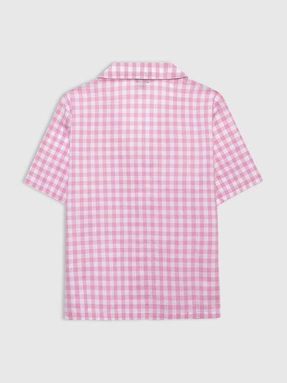 Açık Pembe Gapbody Poplin Kısa Kollu Pijama Üstü