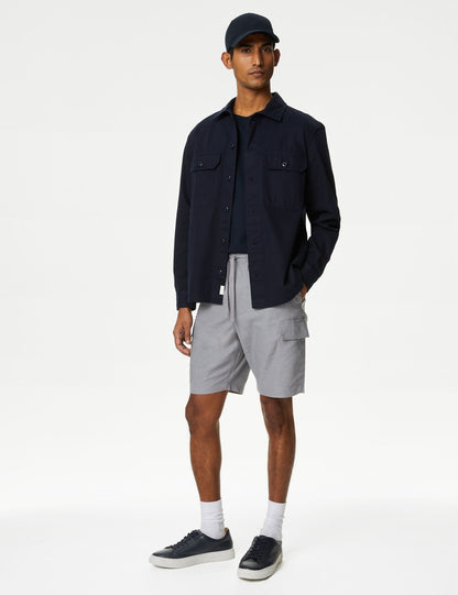 Regular Fit Utility Keten Şort