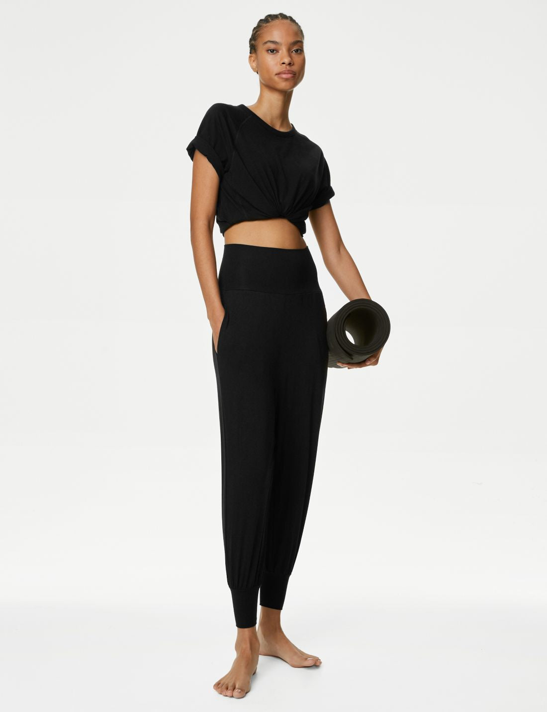 Tapered Fit Yüksek Belli Yoga Pantolonu
