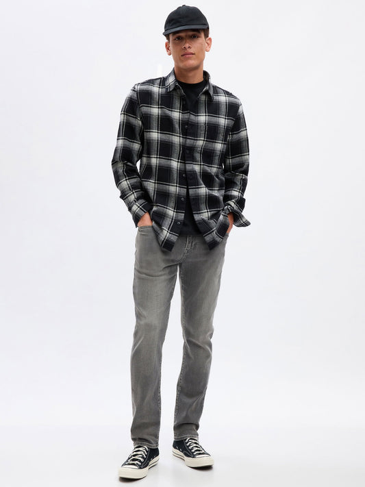 Gri GapFlex Soft Wear Slim Jean Pantolon