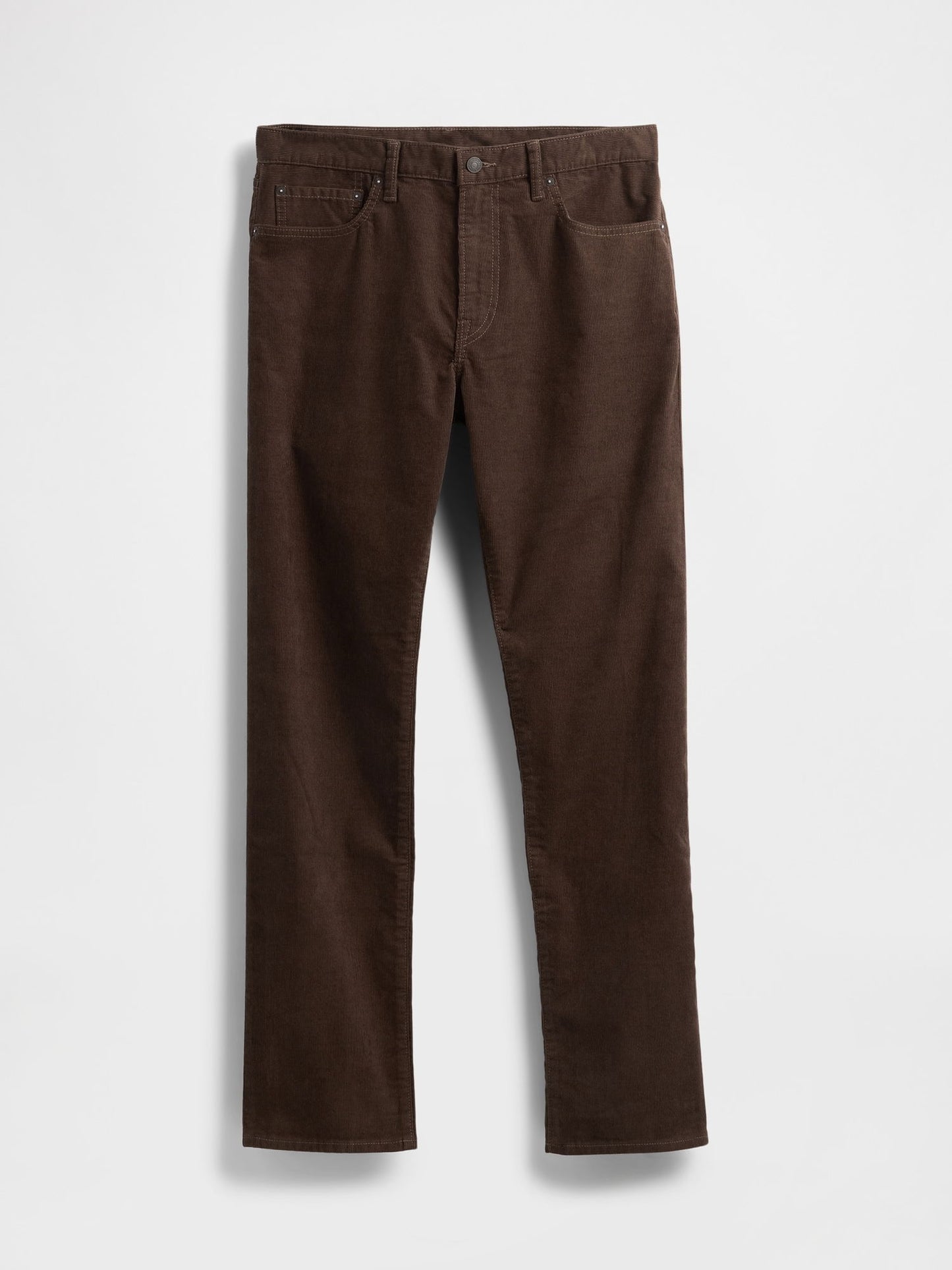 Kahverengi Corduroy Straight Pantolon