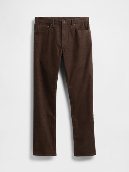 Kahverengi Corduroy Straight Pantolon