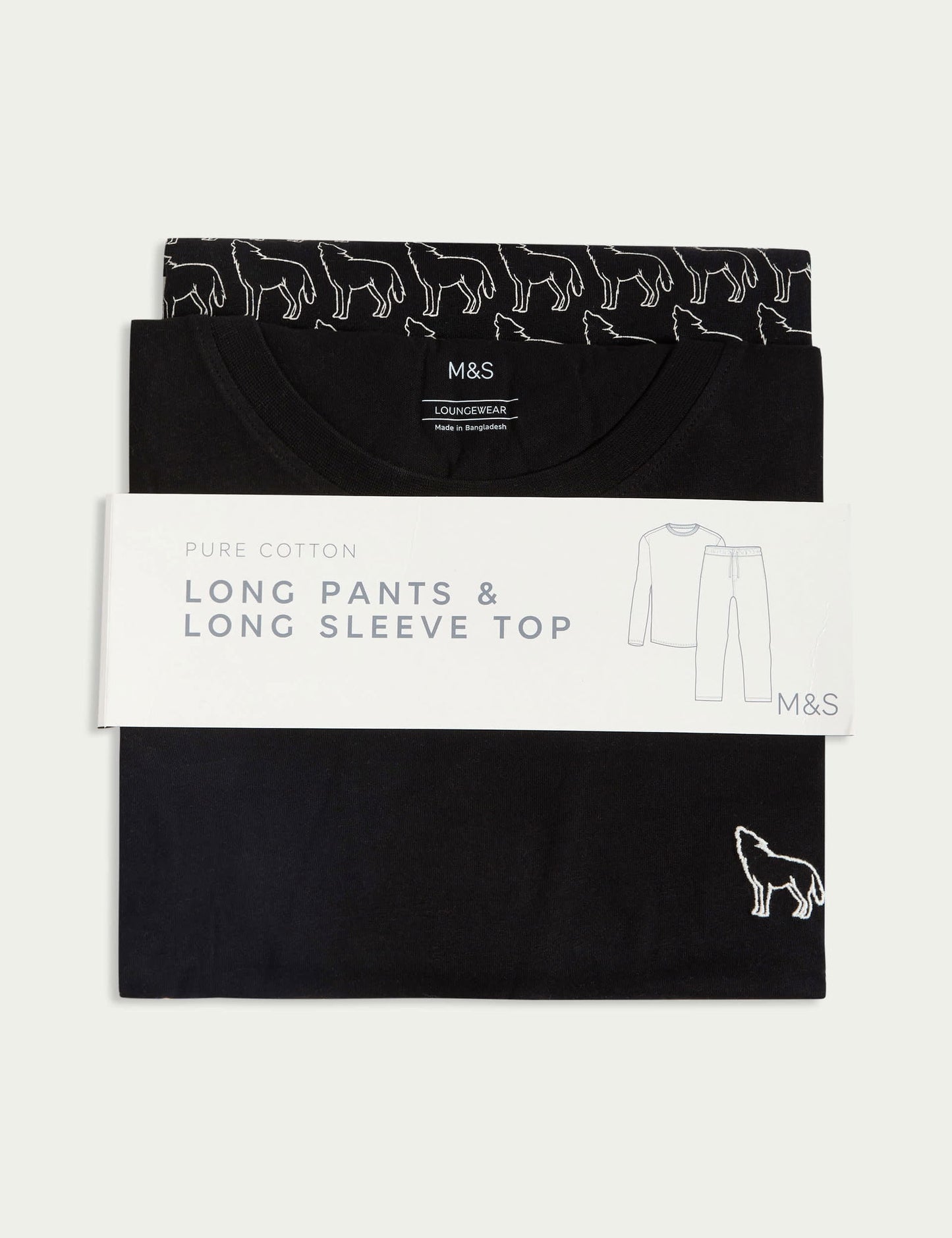 Saf Pamuklu Desenli Pijama Takımı