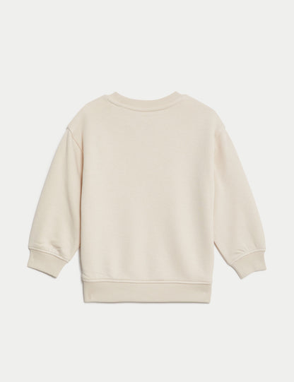 Pamuklu Sloganlı Sweatshirt (2-8 Yaş)