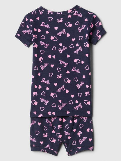 Lacivert %100 Organik Pamuk Barbie™ Desenli Pijama Takımı