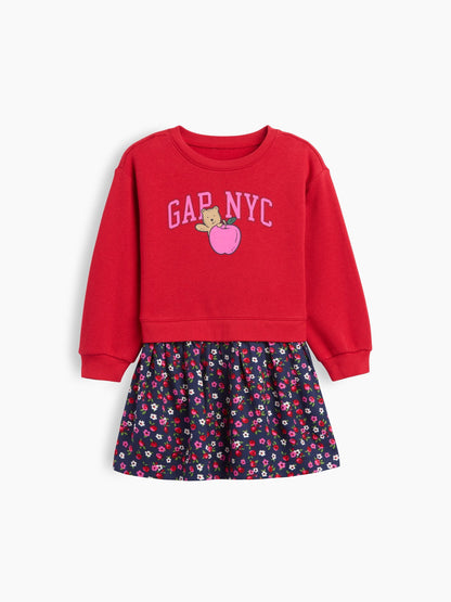 Kırmızı Sweatshirt Elbise