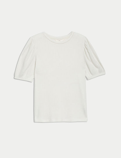 Regular Fit Waffle Pijama Üstü