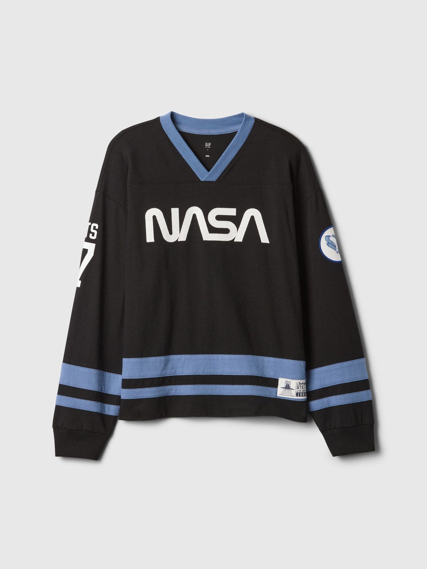 Siyah Nasa Hockey Grafikli T-shirt