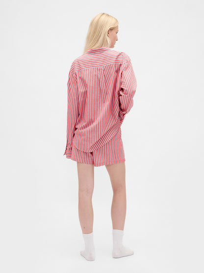 Kırmızı Poplin Pijama Boxer Şort