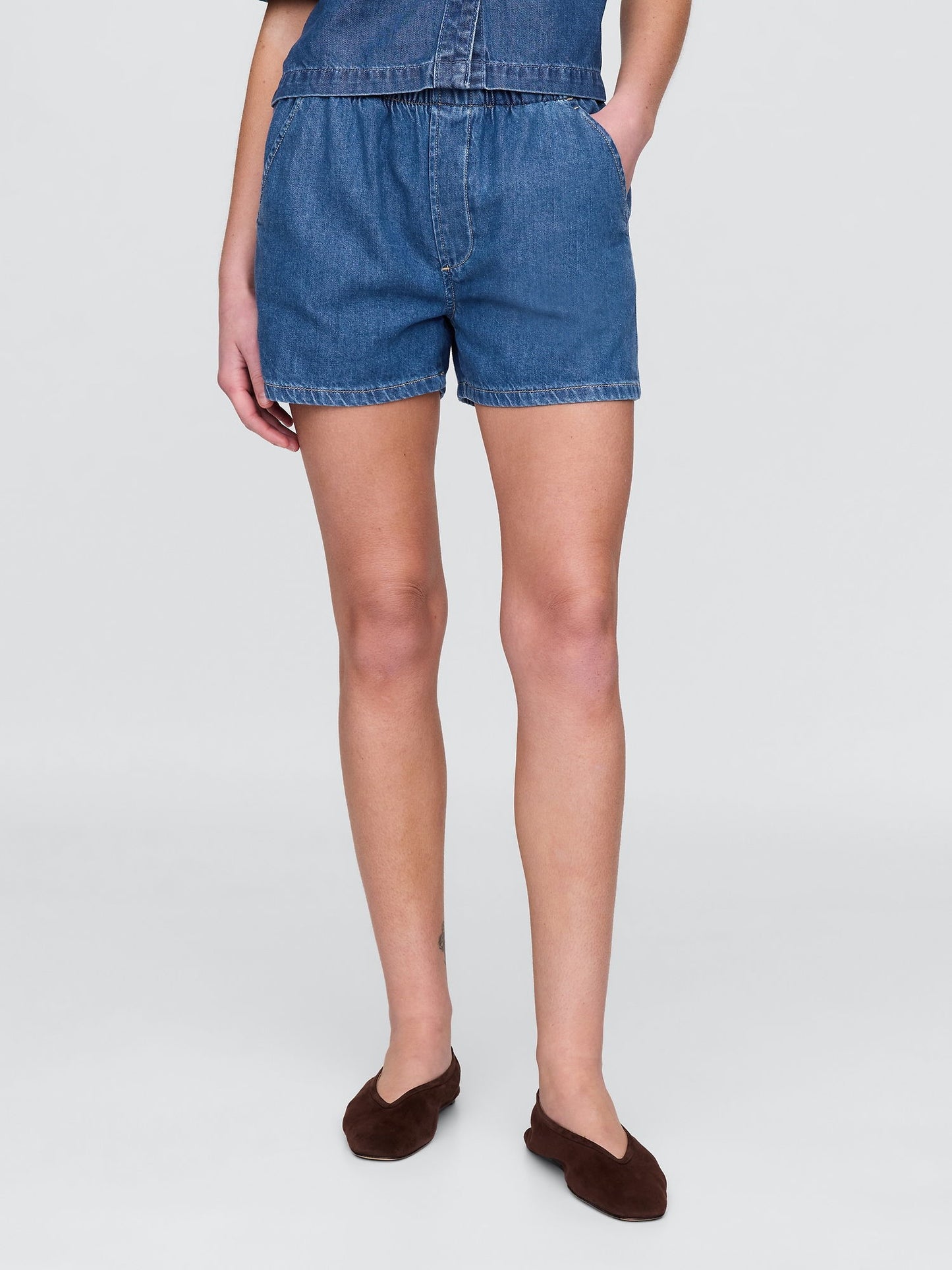 Mavi Mid Rise Ultrasoft Denim Boxer Şort