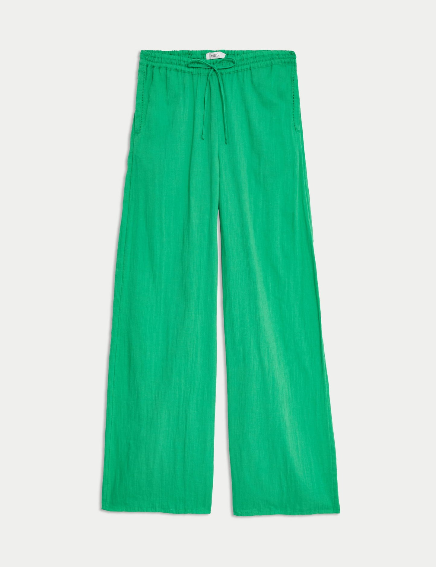 Saf Pamuklu Wide Leg Pantolon