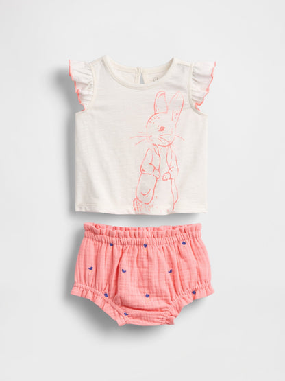 Pembe Peter Rabbit™ T-shirt Outfit Set