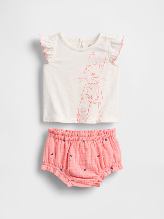 Pembe Peter Rabbit™ T-shirt Outfit Set