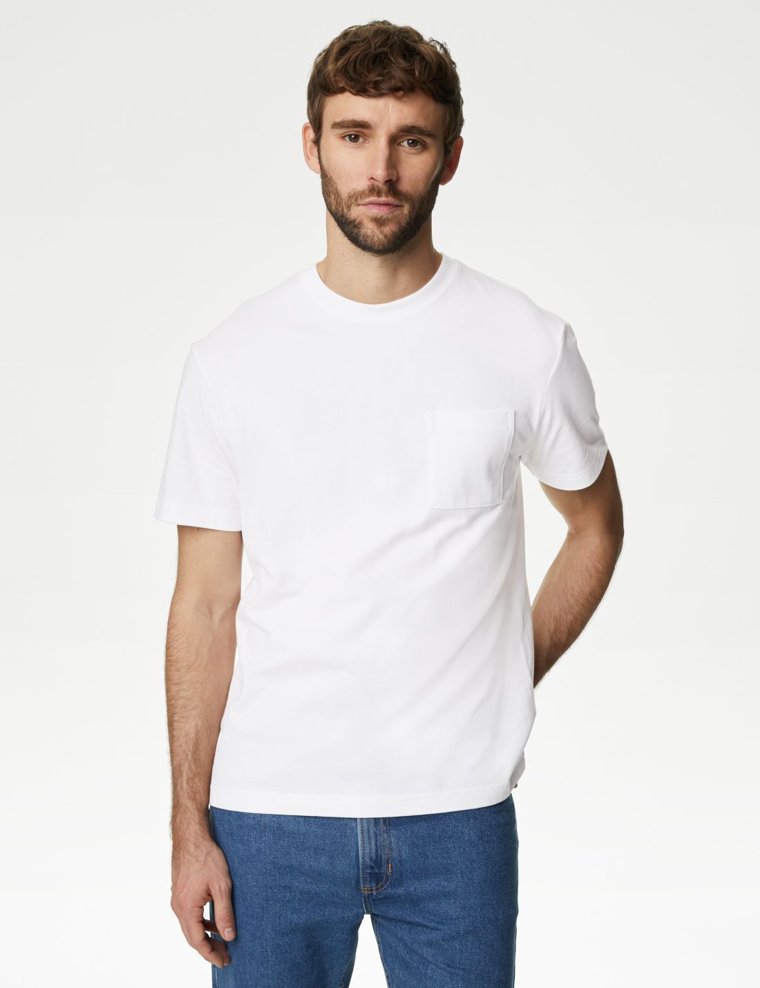 Saf Pamuklu Kısa Kollu T-shirt