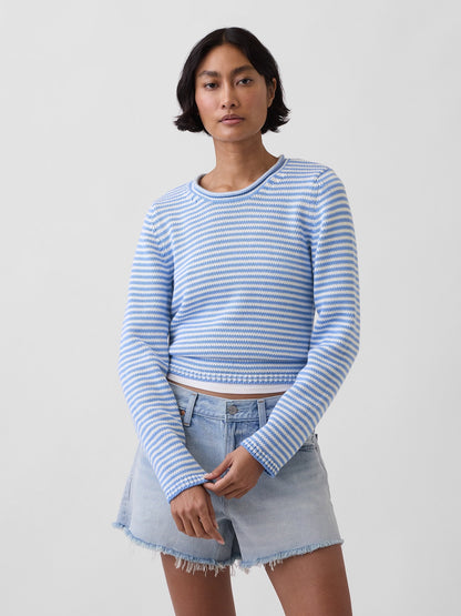 Açık Mavi 100% Pamuk Rollneck Kazak