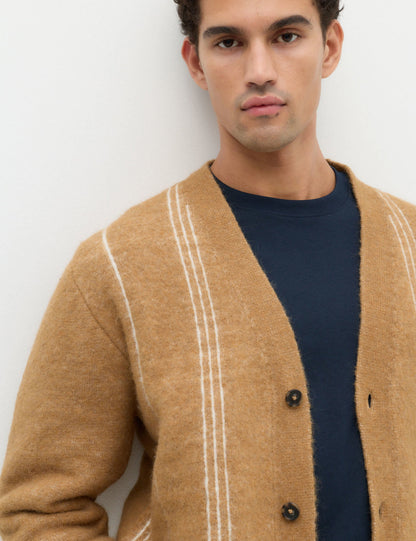 Çizgili Relaxed Fit Triko Hırka