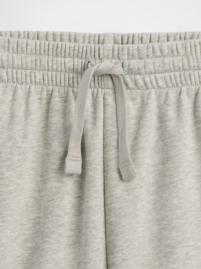 Gri Relaxed Pull-on Fransız Havlu Kumaş Şort
