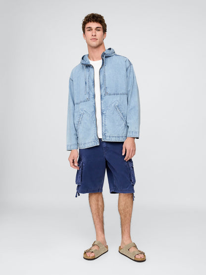 Mavi Denim Ripstop Oversized Anorak Fermuarlı Ceket