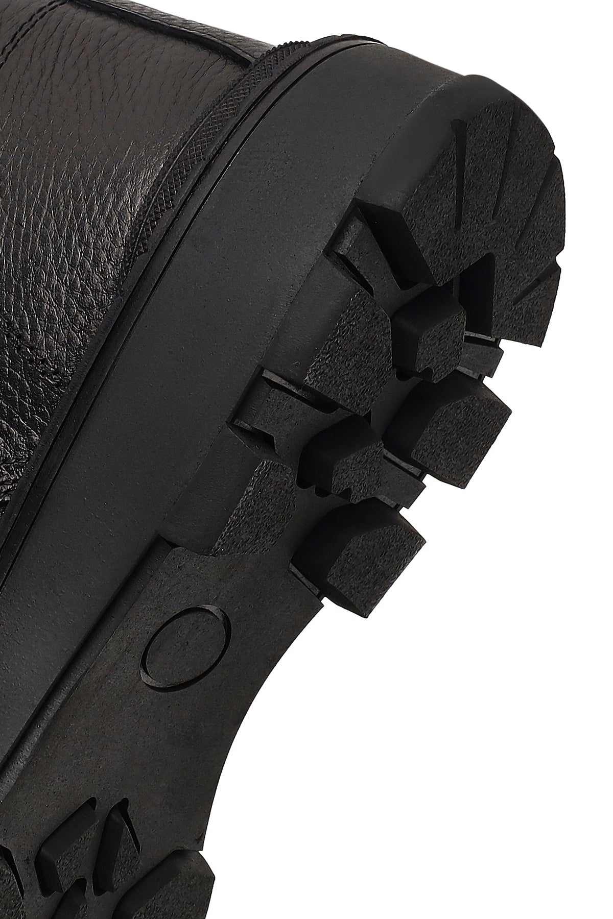 Erkek Siyah Bağcıklı Fermuarlı Deri Casual Bot