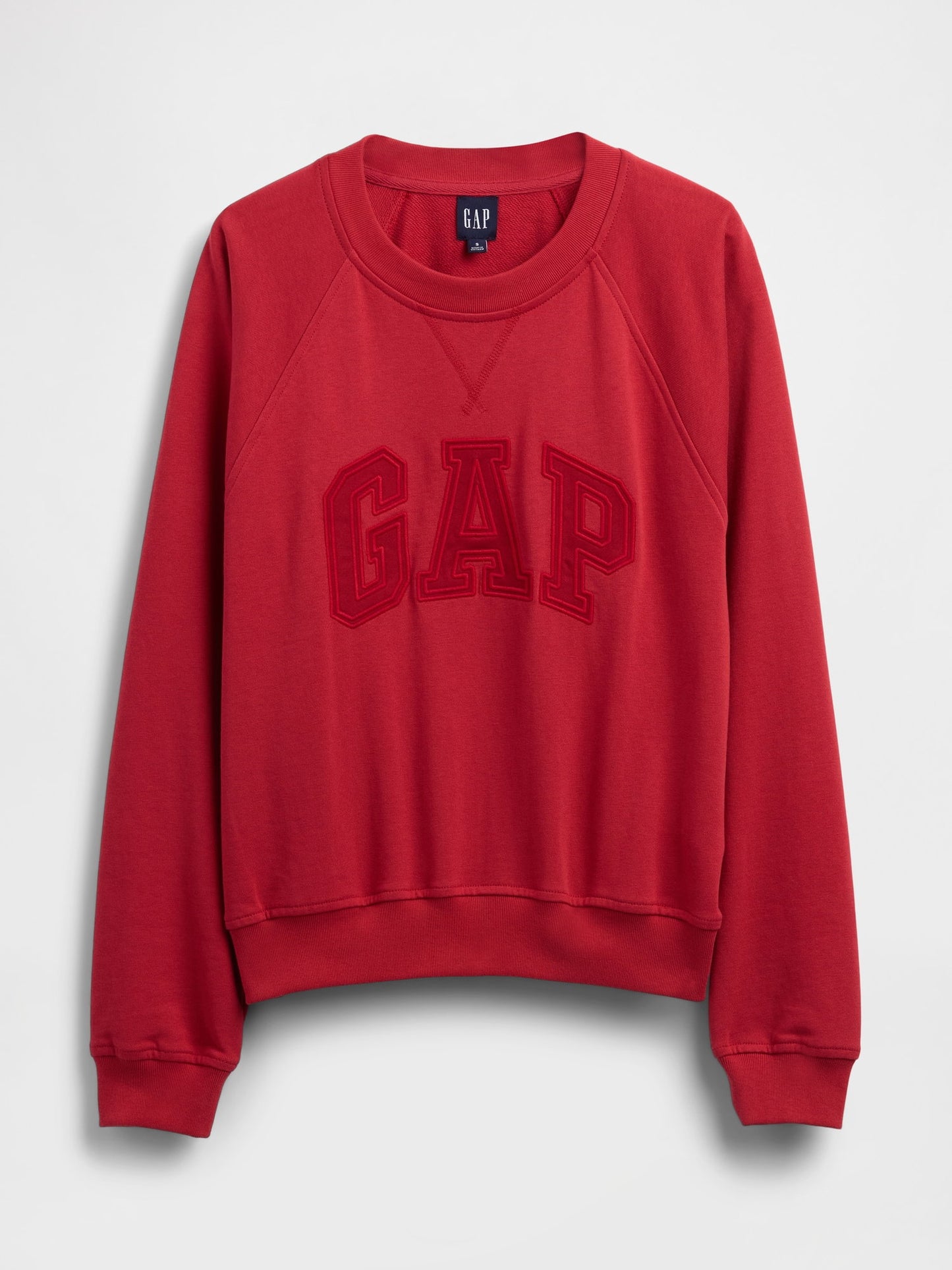 Kırmızı Fransız Havlu Kumaş Raglan Logo Sweatshirt