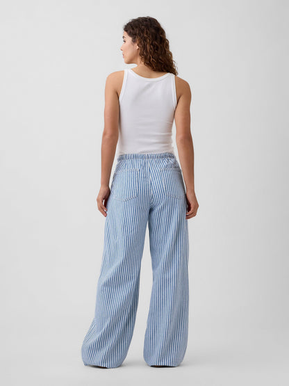Mavi Mid Rise Pull-on Süper Hafif Wide-leg Jean Pantolon