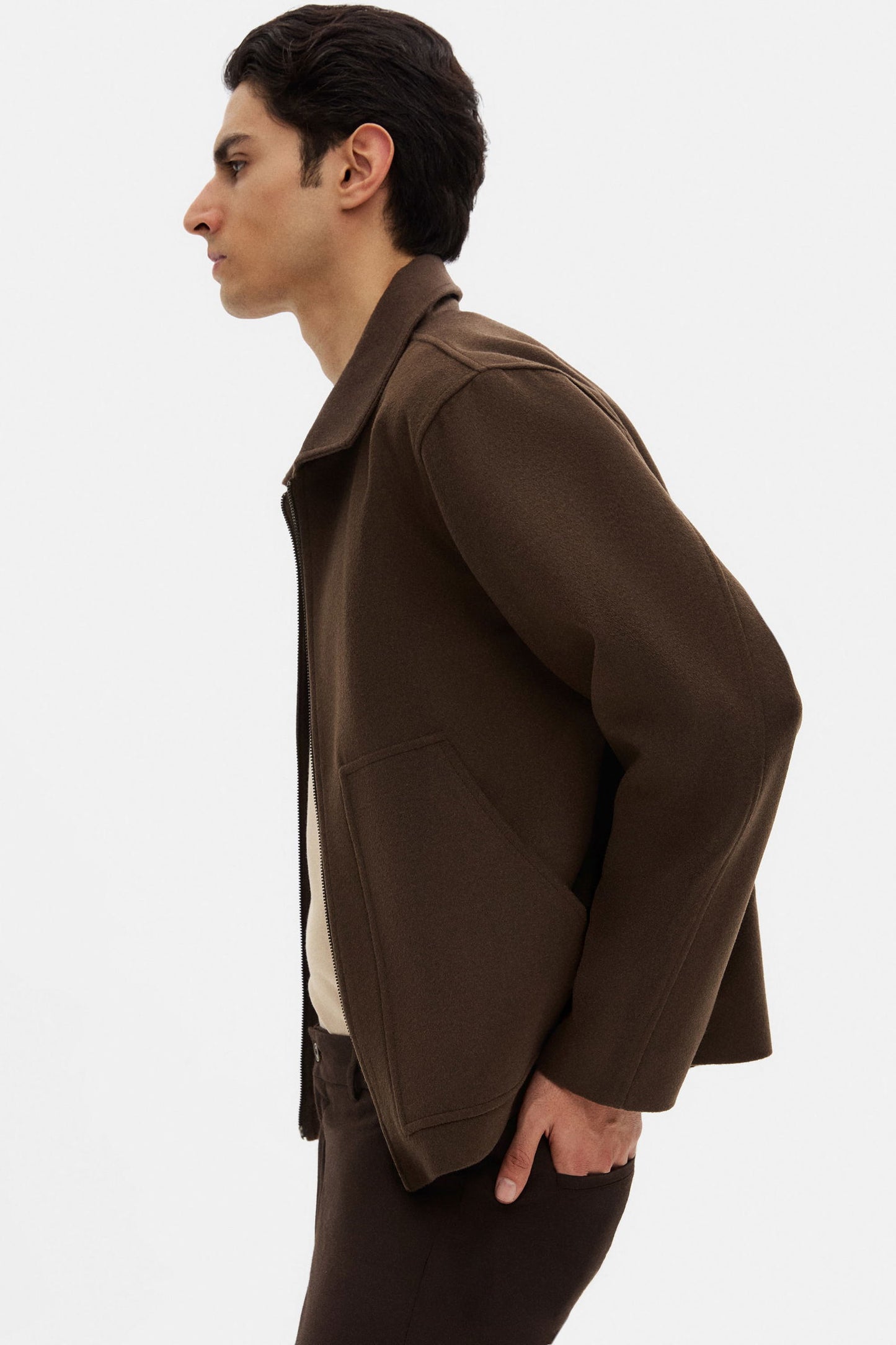 Tween Relaxed Fit Kahverengi Düz Mont