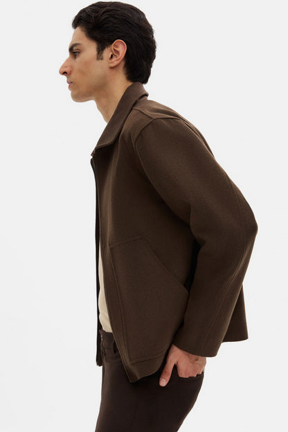 Tween Relaxed Fit Kahverengi Düz Mont