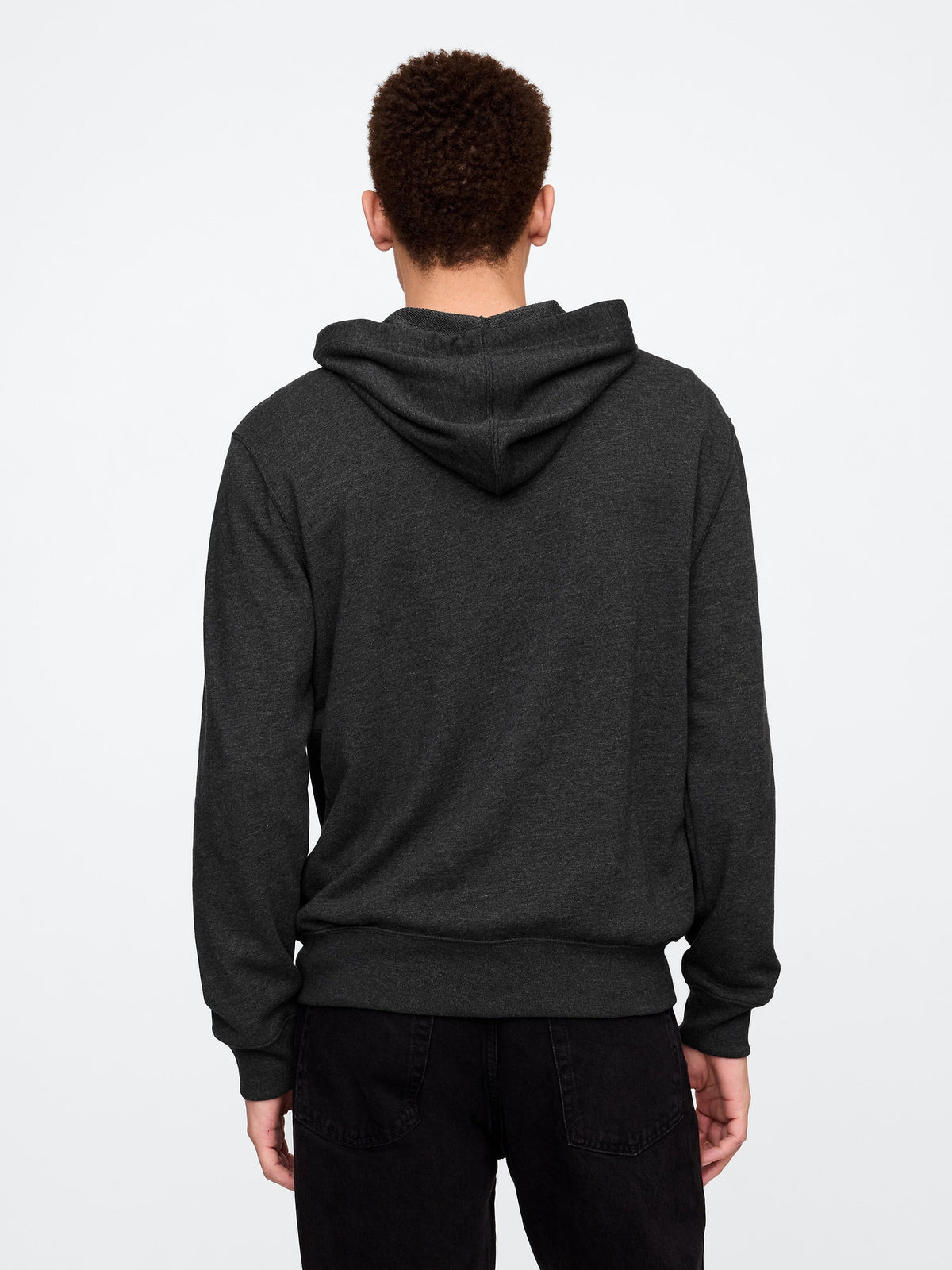 Gri Gap Logo Fermuarlı Fransız Havlu Kumaş Sweatshirt