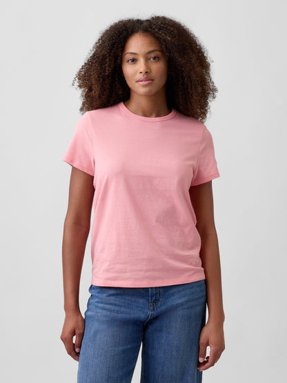 Açık Pembe Favorite Bisiklet Yaka T-shirt