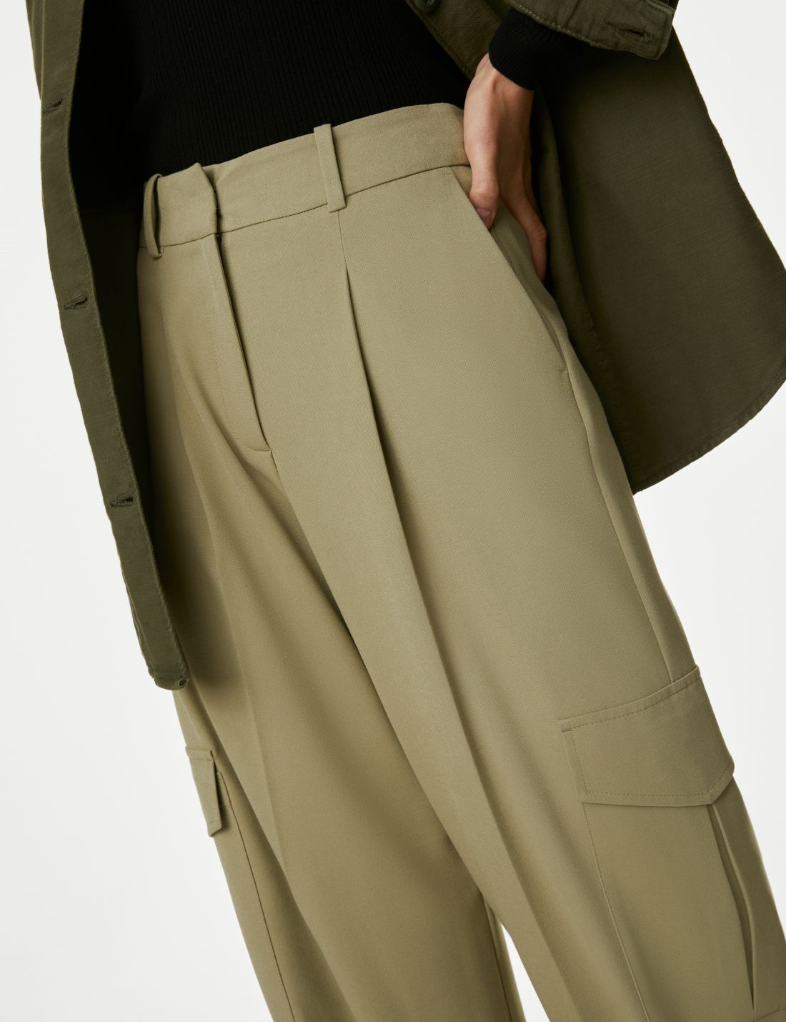 Regular Fit Wide Leg Kargo Pantolon