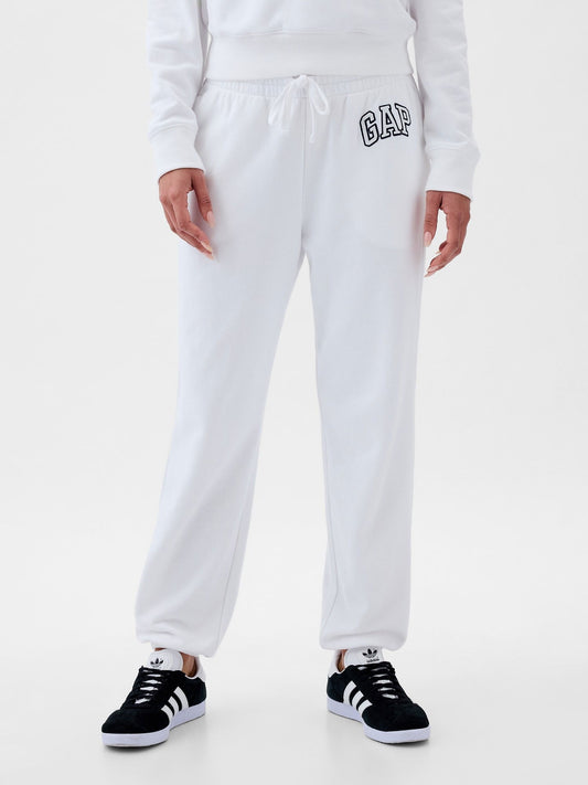 Beyaz Gap Logo Jogger Fransız Havlu Kumaş Eşofman Altı