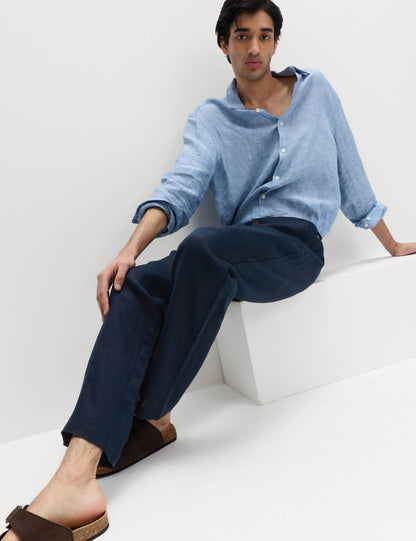 %100 Keten Chino Pantolon