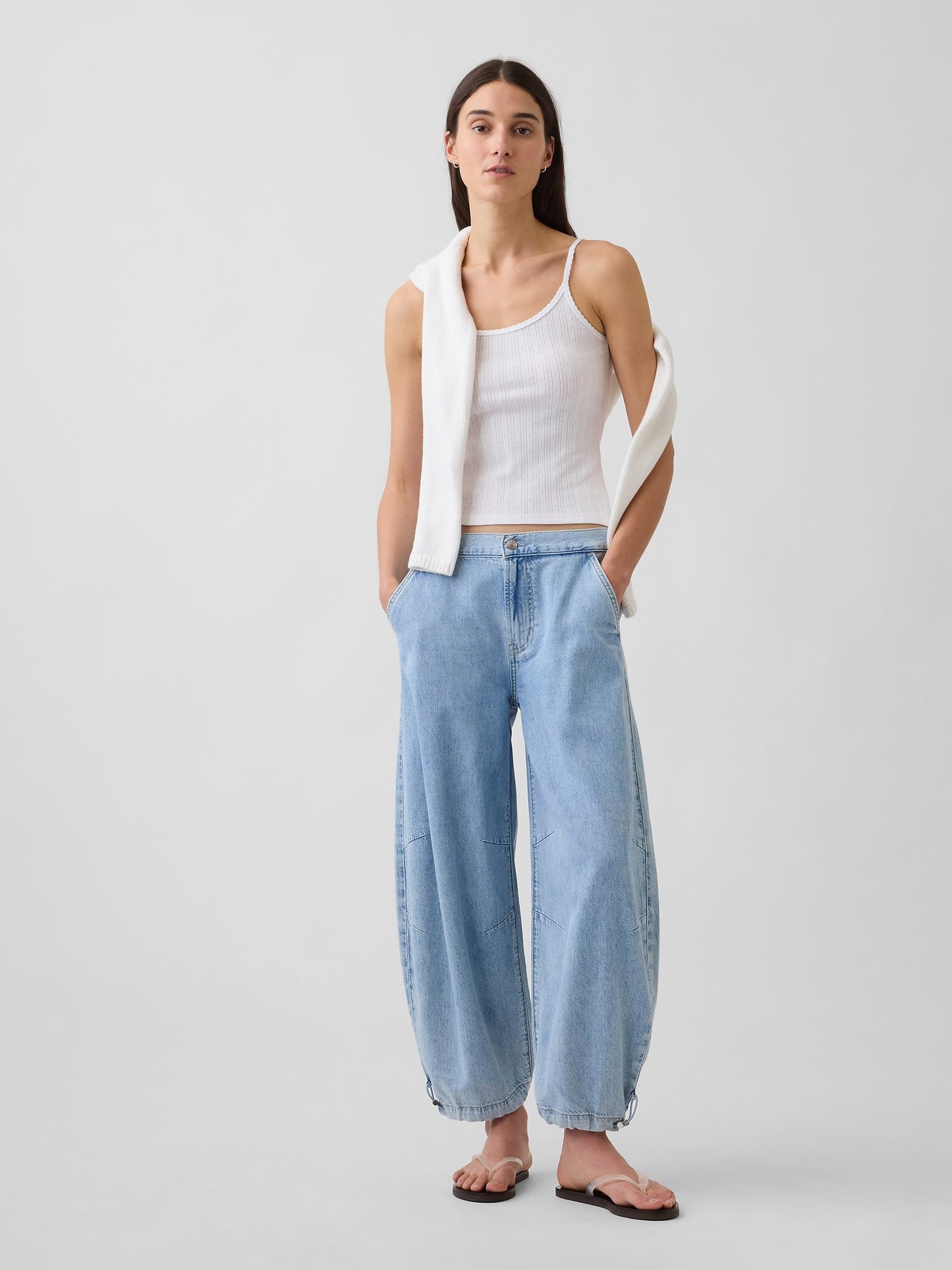 Açık Mavi Mid Rise Ultrasoft Horseshoe Jean Pantolon