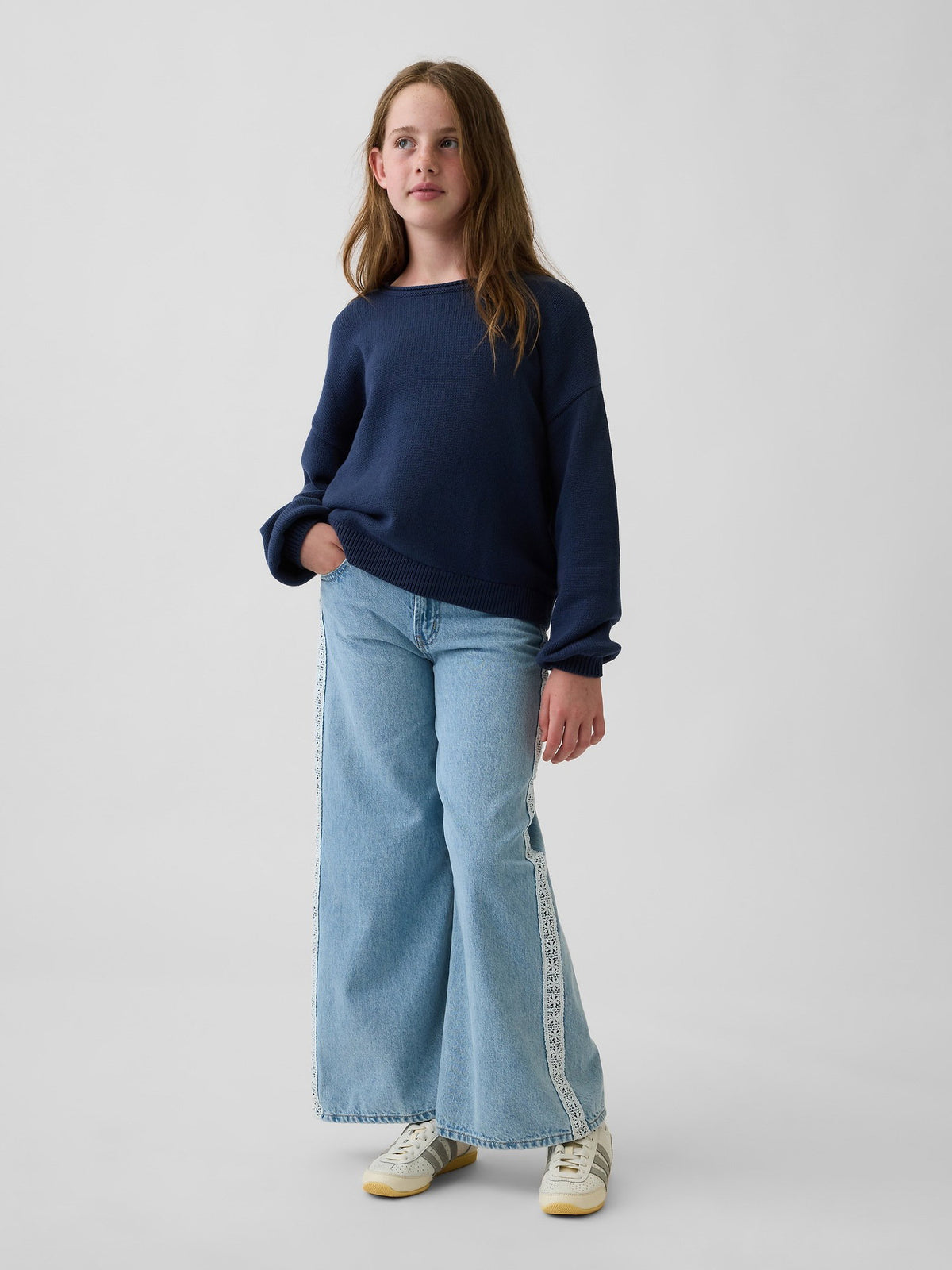 Lacivert %100 Pamuk Oversized Rollneck Kazak