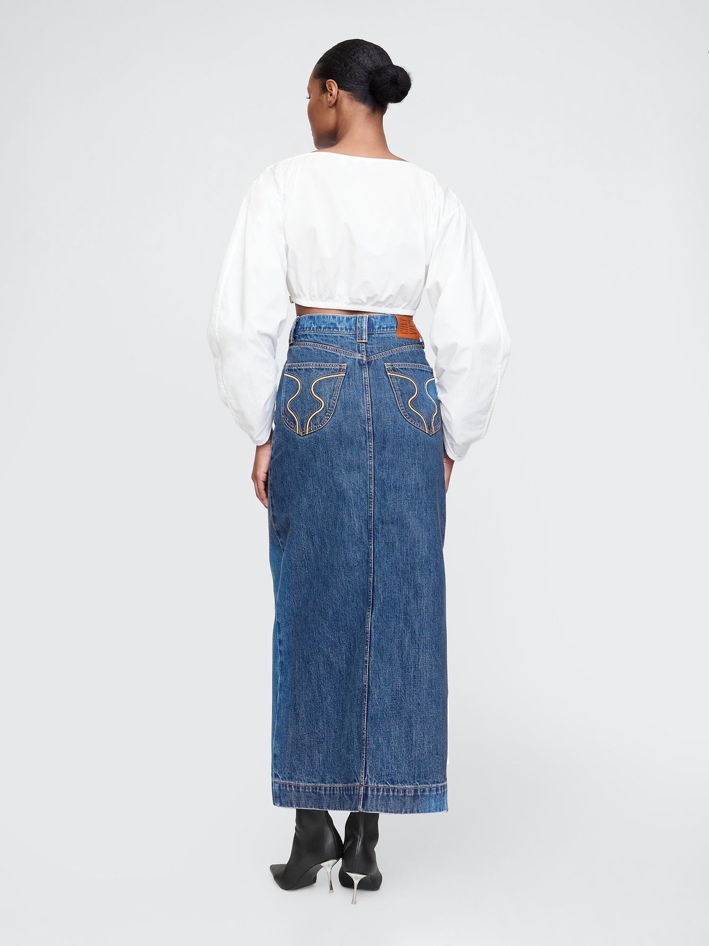 Mavi Gap × Cult Gaia Asimetrik Denim Midi Etek