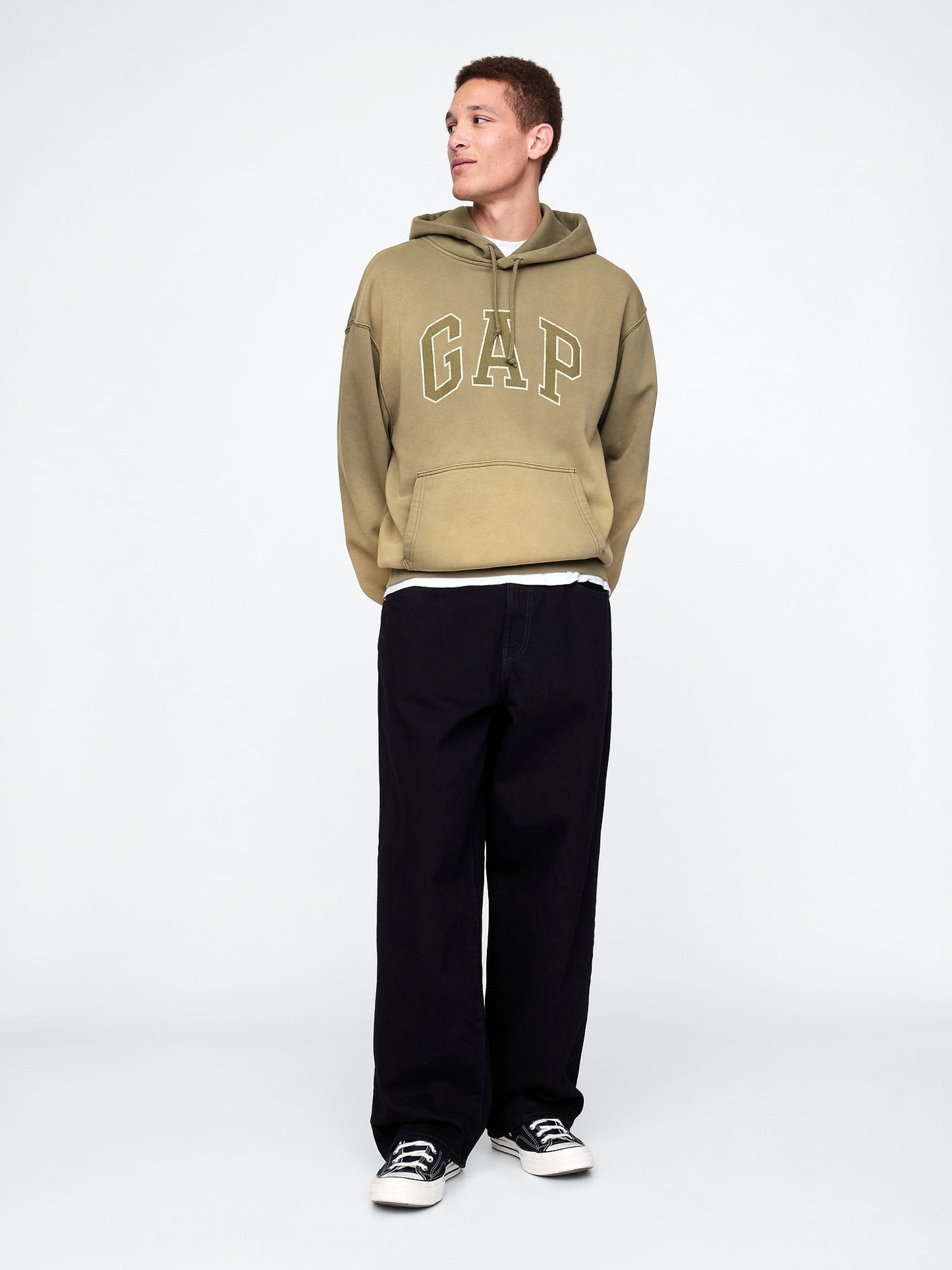 Yeşil Vintage Soft Oversize Gap Logo Sweatshirt