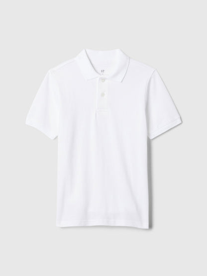 Beyaz Gap Logo Piqué Polo Yaka T-shirt