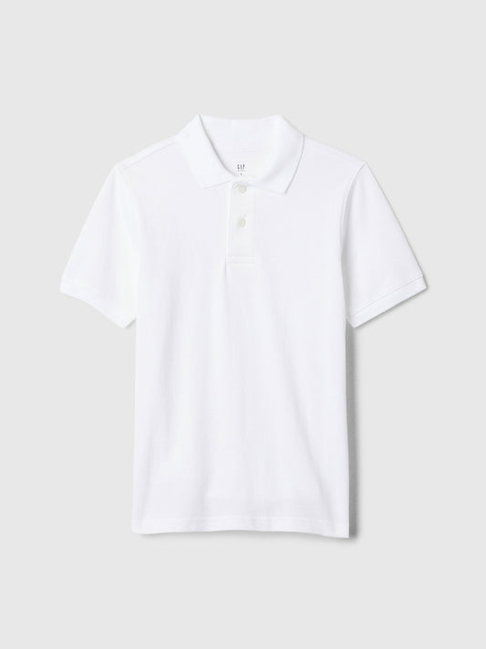 Beyaz Gap Logo Piqué Polo Yaka T-shirt