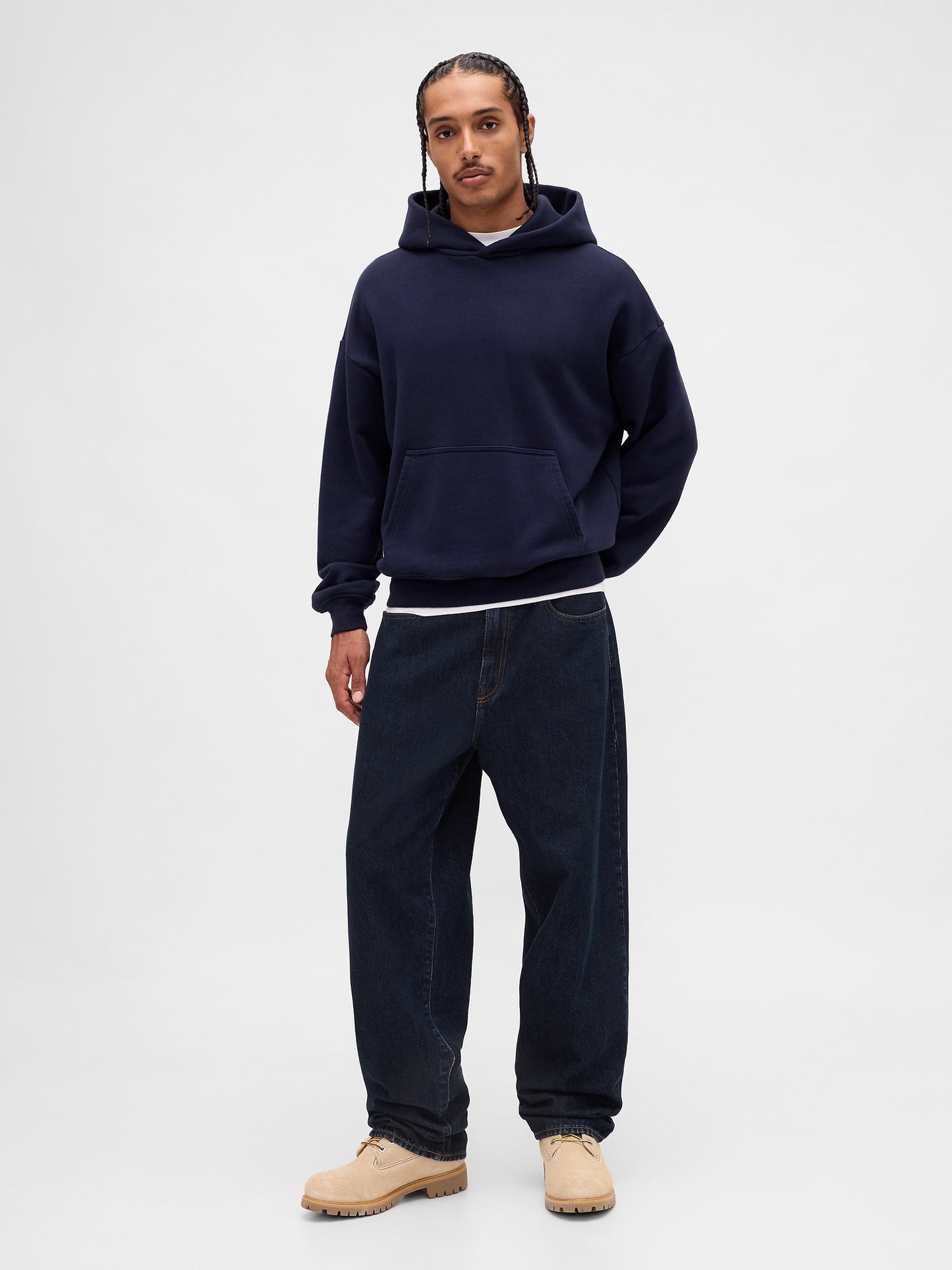 Koyu Mavi Baggy Jean Pantolon