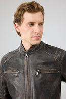 Kobe Erkek Bronz Deri Ceket