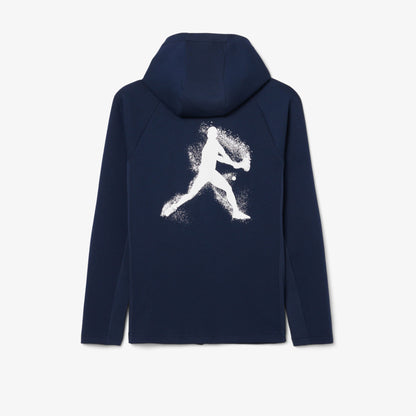 Lacoste Tennis X Novak Djokovic Erkek Regular Fit Fermuarlı Baskılı Lacivert Eşofman Takımı