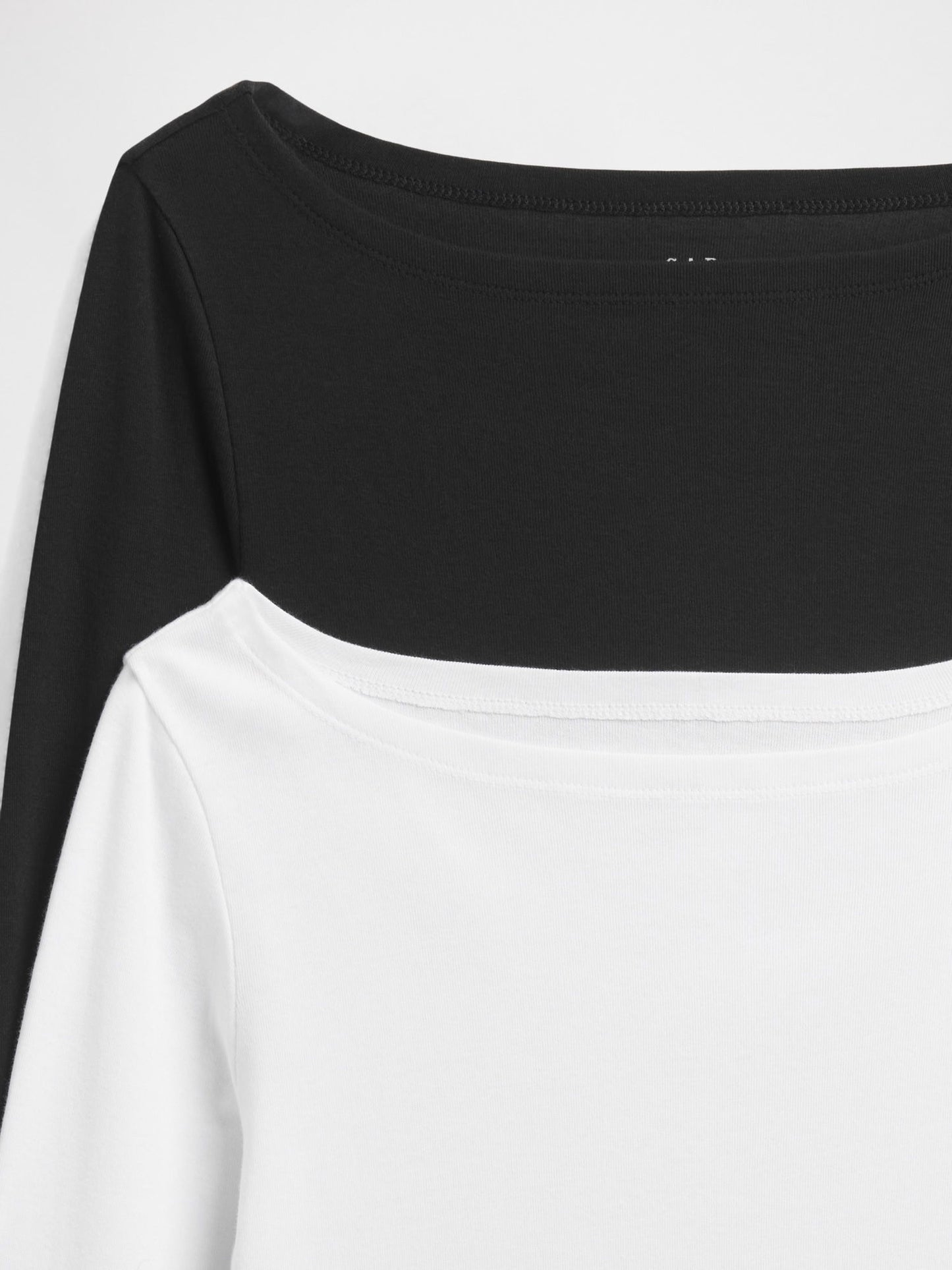 Siyah Modern Ribbed Boatneck T-shirt (2'li)