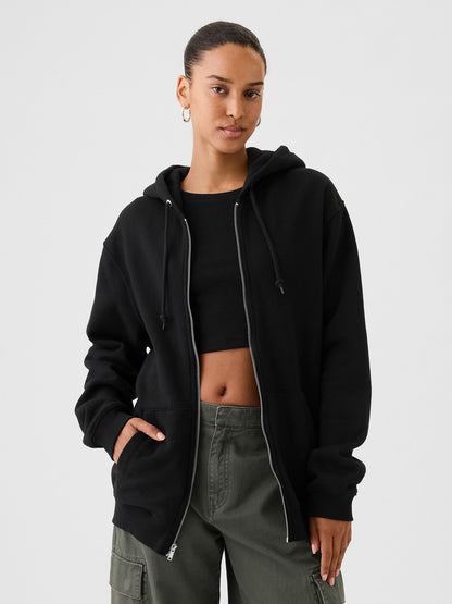 Siyah Vintagesoft Fermuarlı Sweatshirt