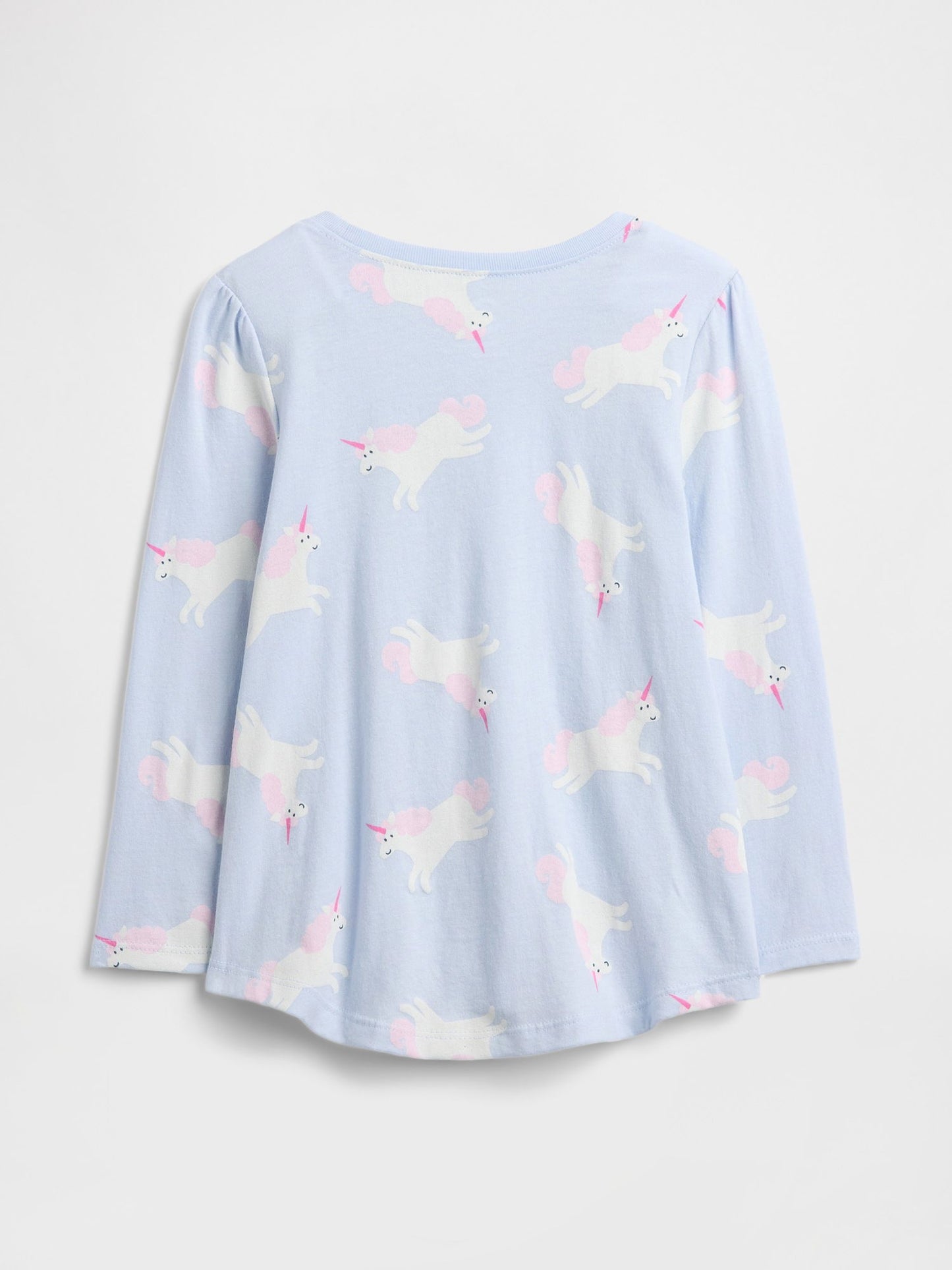 Açık Mavi Gap Puff Sleeve T-shirt