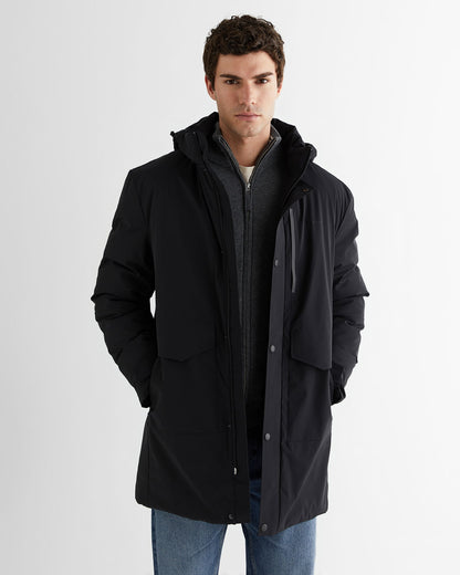 Gant Erkek Siyah Standart Fit Kapüşonlu Mont