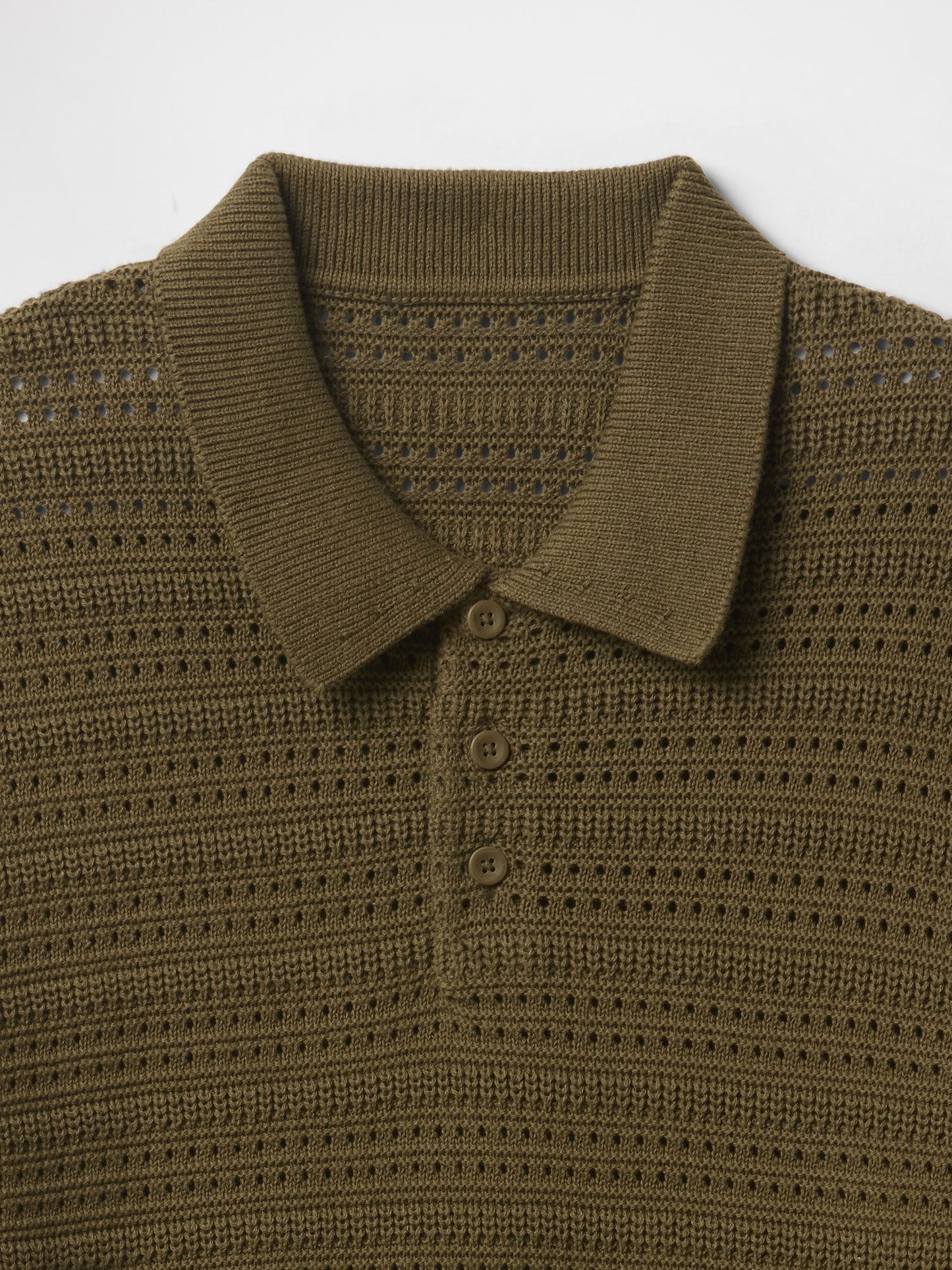 Haki Örgü Polo T-shirt