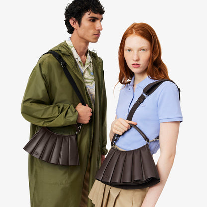 Lacoste Fashion Show Erkek Deri Koyu Kahverengi Omuz Çantası