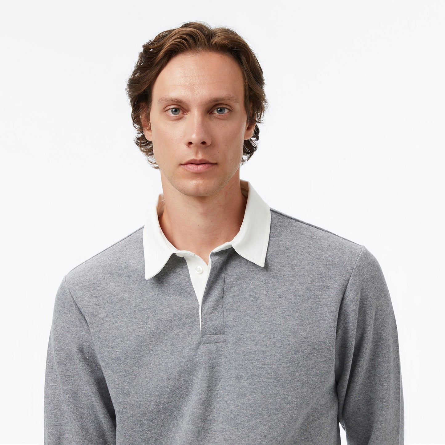 Nautica Erkek Gri Classic Fit Uzun Kollu Polo Yaka T-shirt