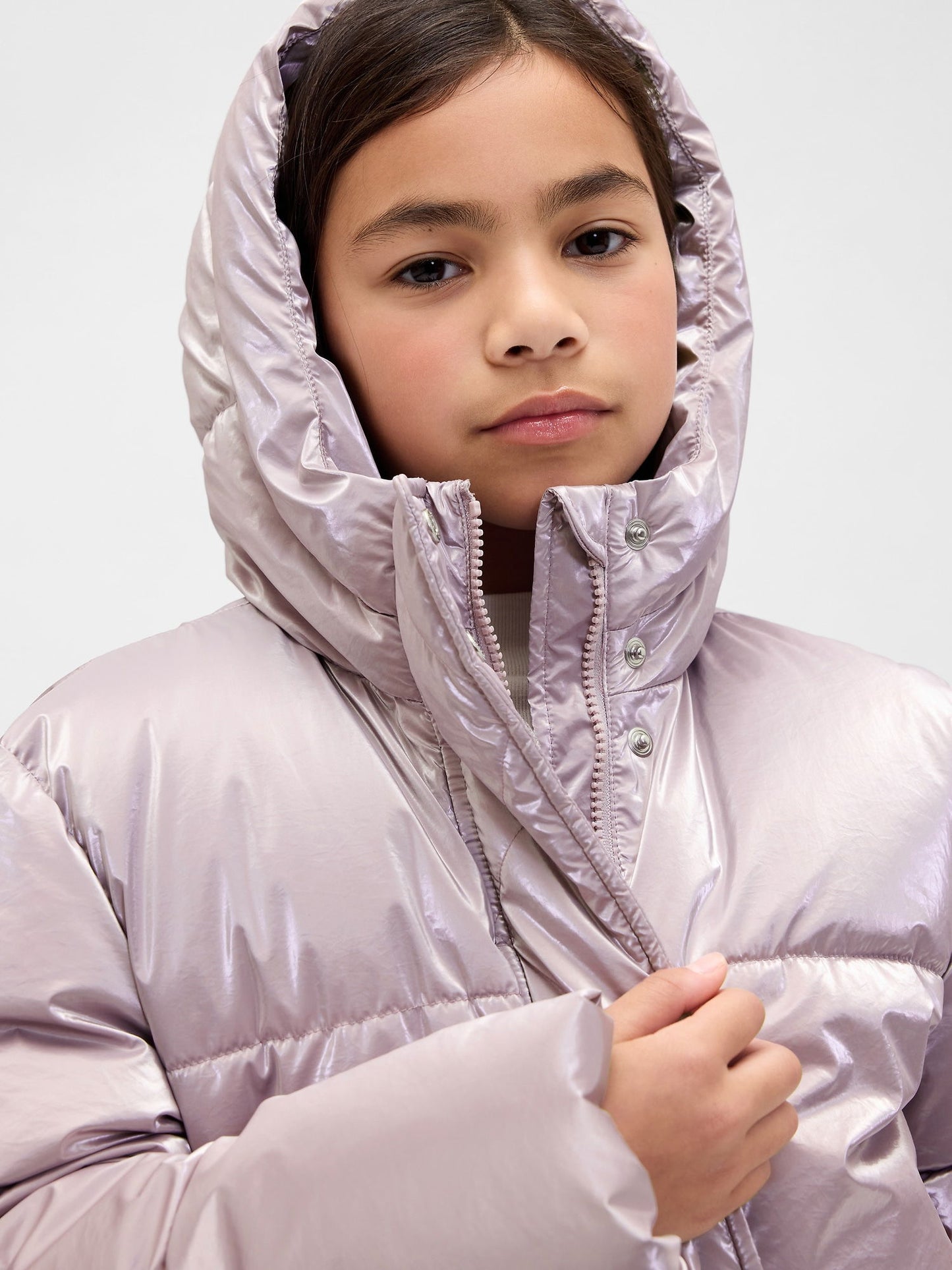 Lila Puffer Şişme Mont