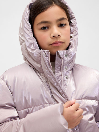 Lila Puffer Şişme Mont